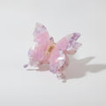 Butterfly Pearl Beaded Hair Claw Clip - Rainbow Pink 8.5cm