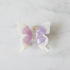 Butterfly Pearl Beaded Hair Claw Clip - Iridescent Purple 8.5cm