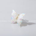 Butterfly Pearl Beaded Hair Claw Clip - Rainbow White 8.5cm
