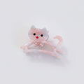 Cat Hair Claw With Rhinestone Bow - Mauve 6.1cm