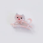 Cat Hair Claw With Rhinestone Bow - Mauve 6.1cm