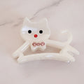 Cat Hair Claw With Rhinestone Bow - Rainbow White 6.1cm – hair accessories (view 1)
