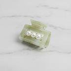 Pearl Accent Marble Hair Claw Clip - Teal – hair accessories (view 2)