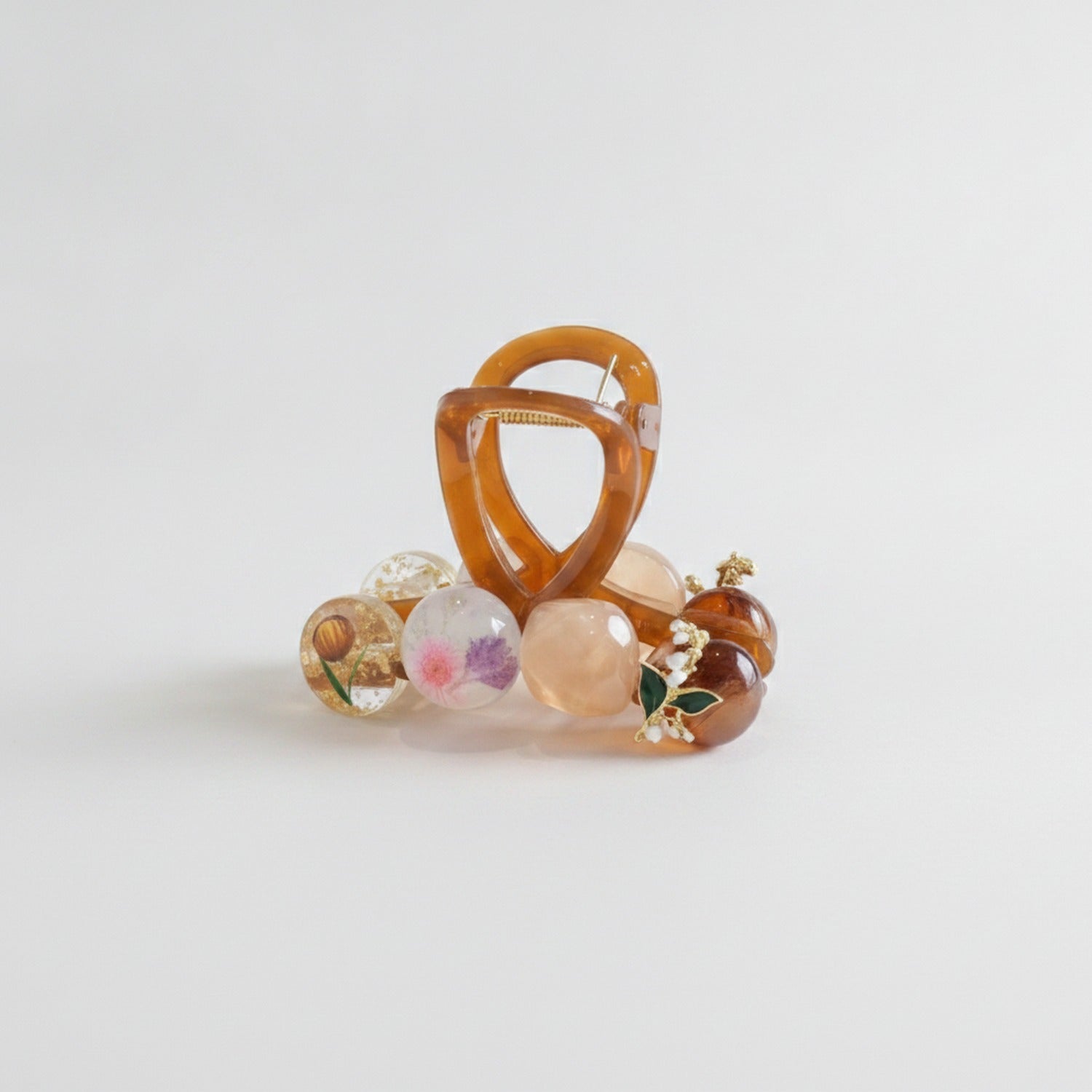 Tortoiseshell Hair Claw With Flower Charms