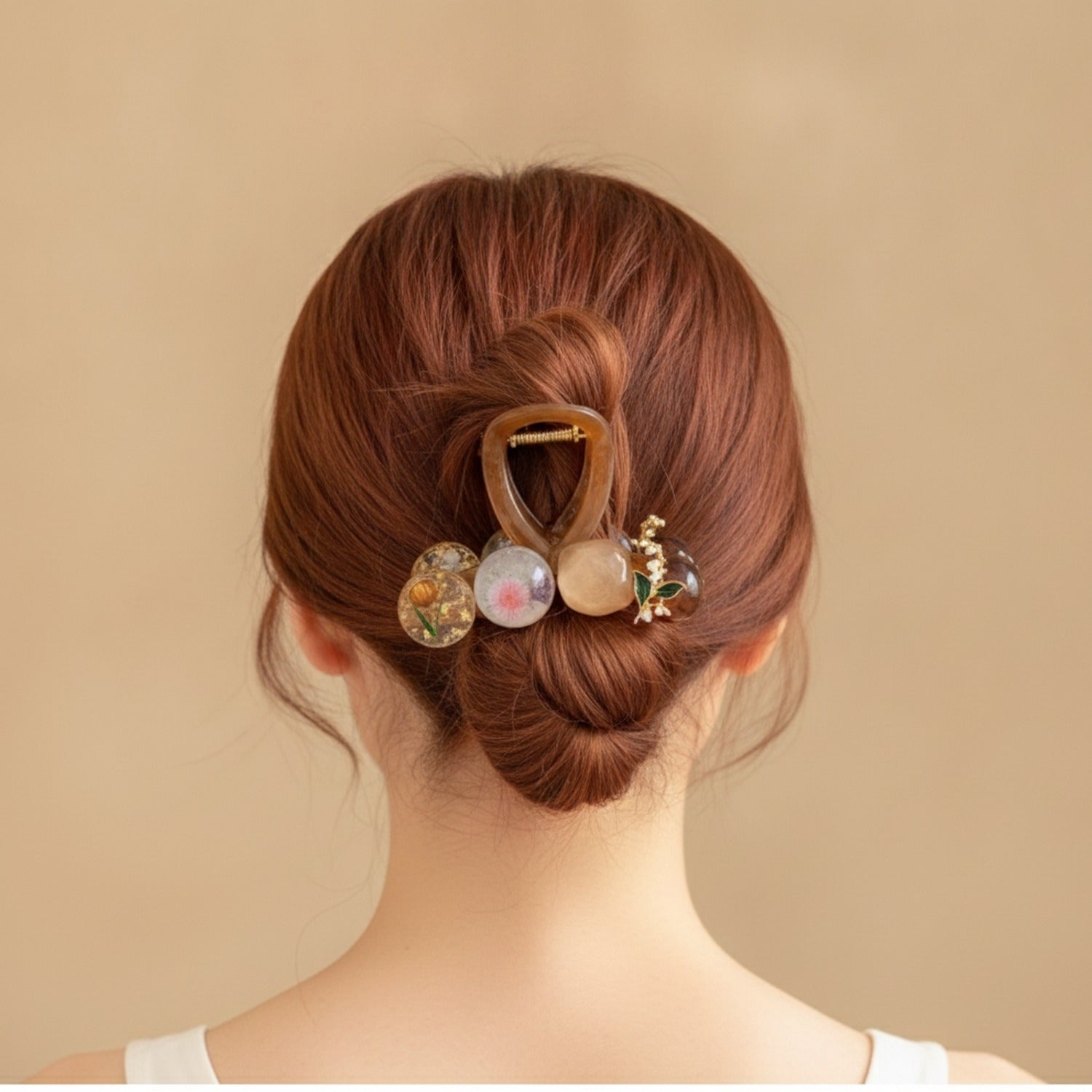 Tortoiseshell Hair Claw With Flower Charms
