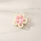 Pearl Beaded Flower Hair Claw - Pink #1