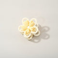 Pearl Beaded Flower Hair Claw - Yellow #3
