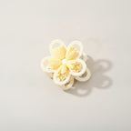 Pearl Beaded Flower Hair Claw - Yellow #3