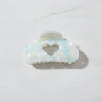 Opalescent Heart Cutout Hair Claw Clip - #3 Mermaid Princess Heart Blue