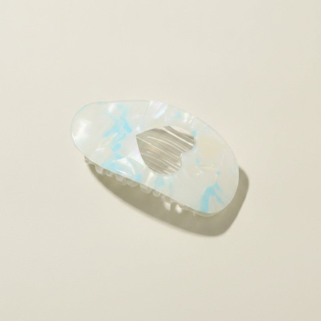 Opalescent Heart Cutout Hair Claw Clip - #3 Mermaid Princess Heart Blue