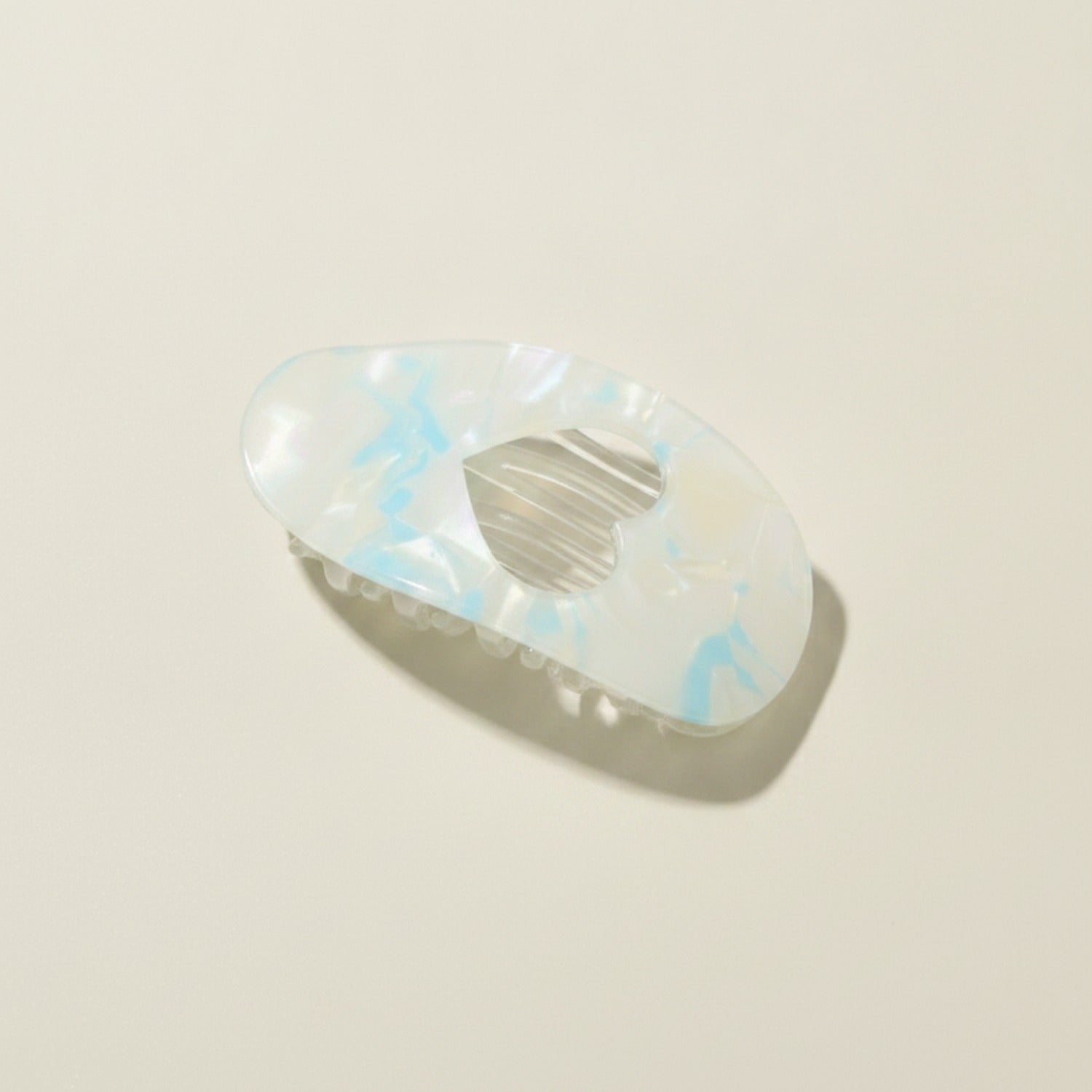 Opalescent Heart Cutout Hair Claw Clip - #3 Mermaid Princess Heart Blue