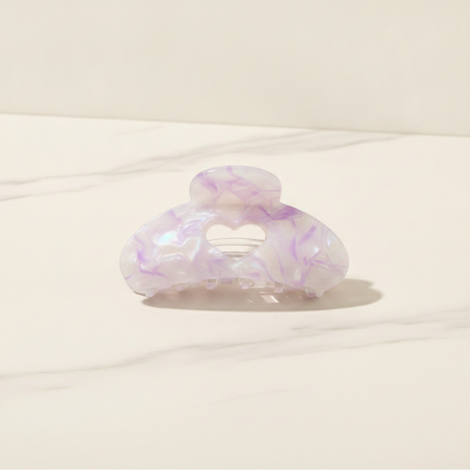 Opalescent Heart Cutout Hair Claw Clip - Mermaid Princess Heart Purple #4