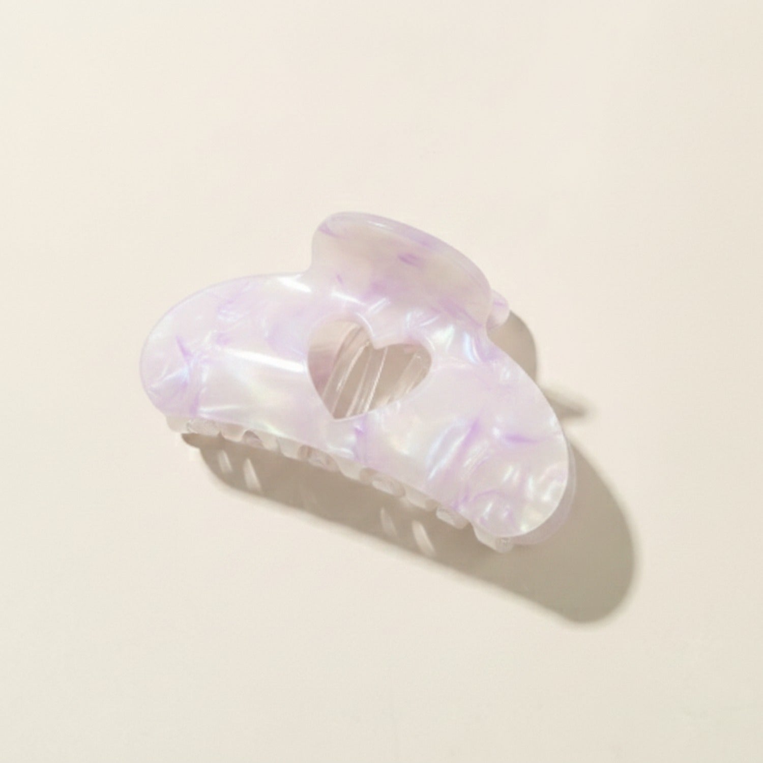 Opalescent Heart Cutout Hair Claw Clip - Mermaid Princess Heart Purple #4