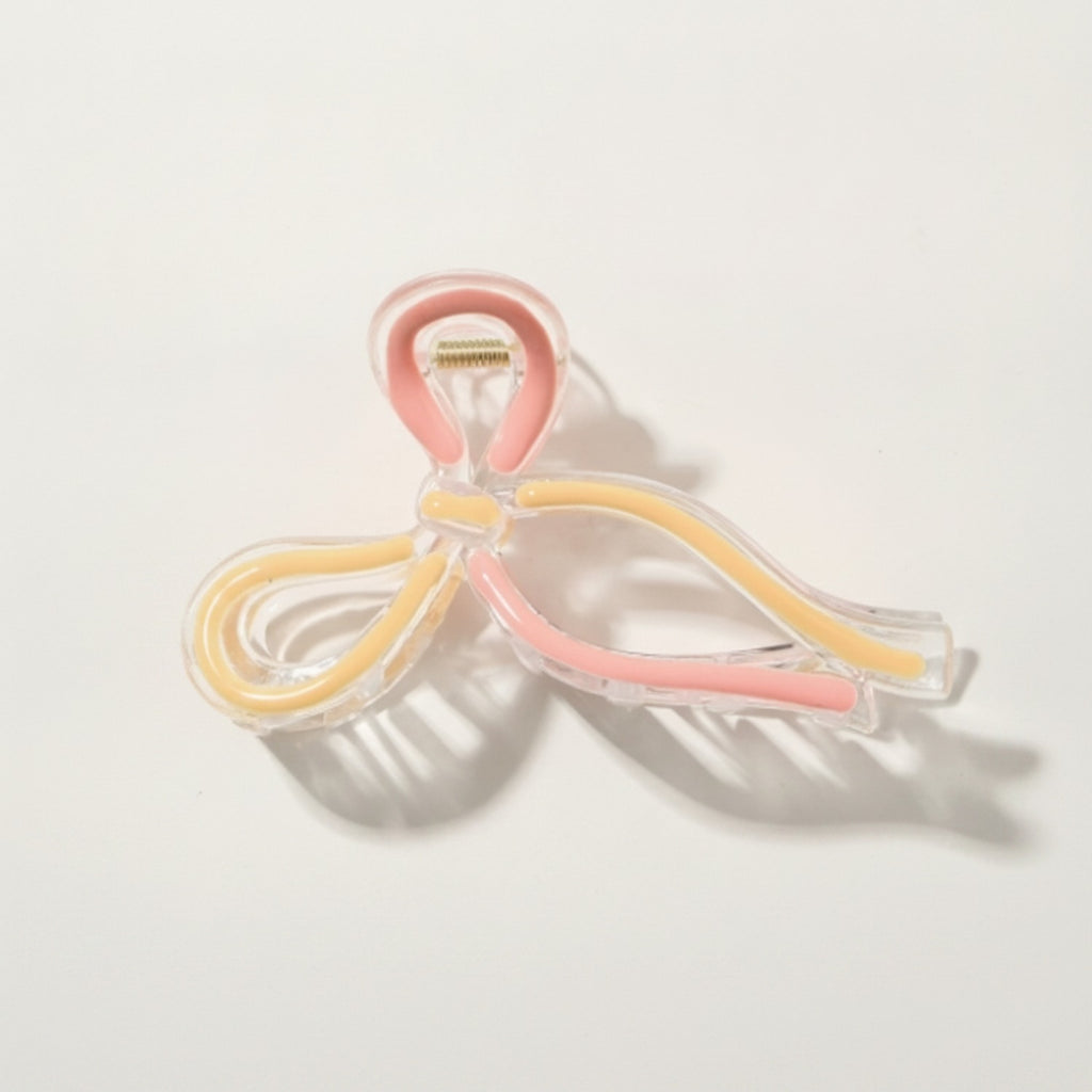 Bow Hair Claw Clip Set - Gradient Pink-Orange #6 – hair accessories (view 1)
