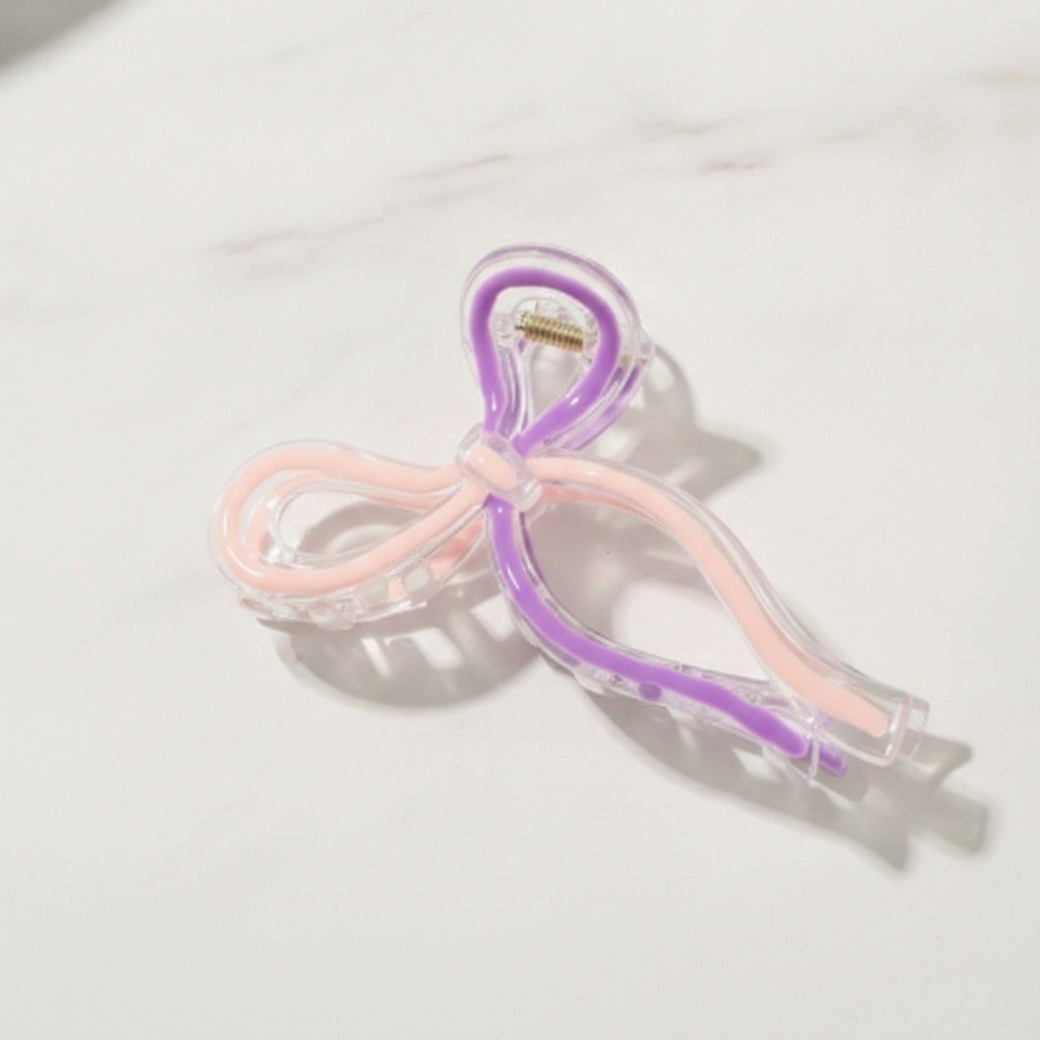 Bow Hair Claw Clip Set - Ombre Purple Pink