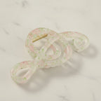 Floral Pink Twisted Hair Claw Clip – hair accessories (view 3)