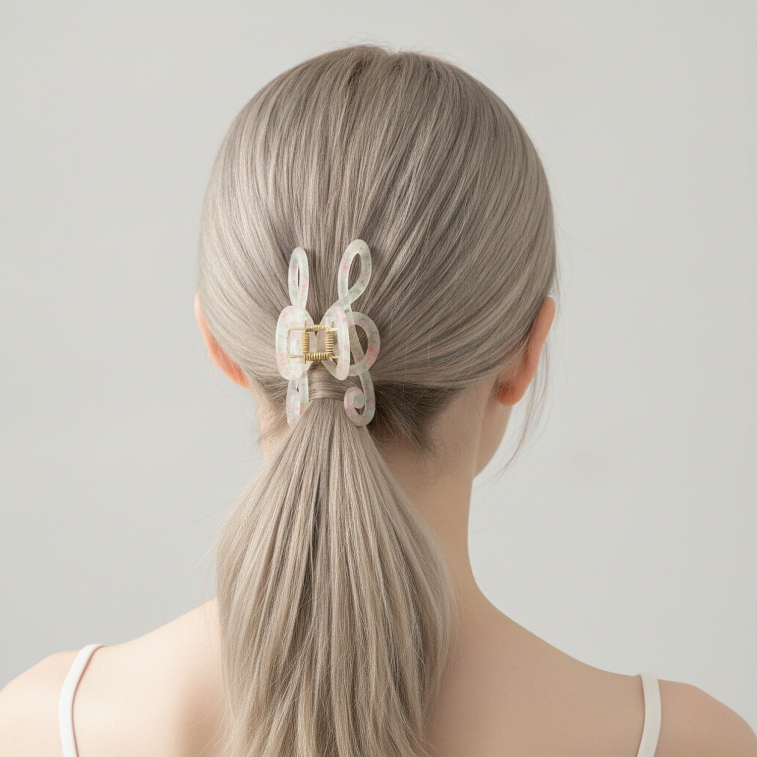 Floral Pink Twisted Hair Claw Clip