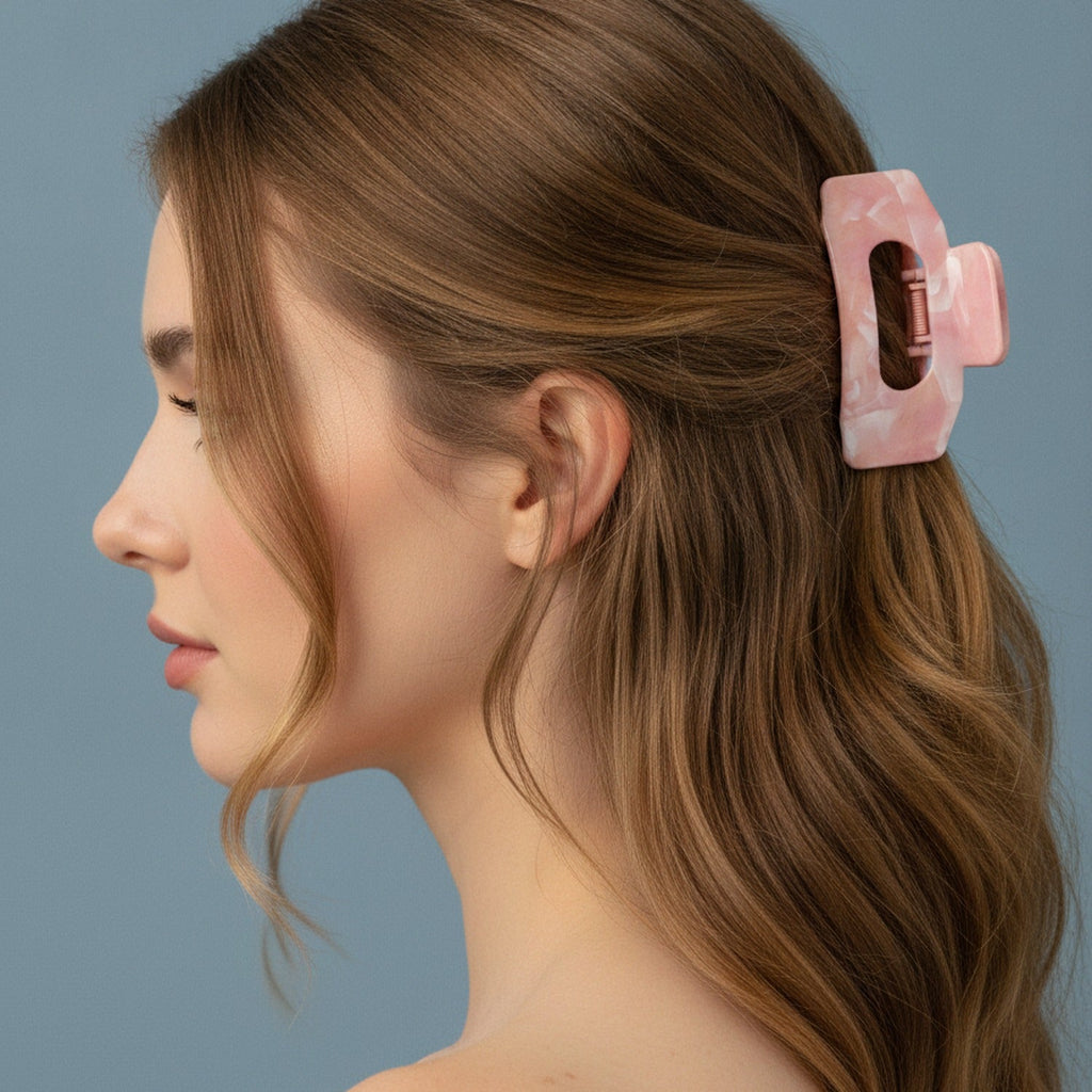Marble Hair Claw Clip - #6 - Marble Texture