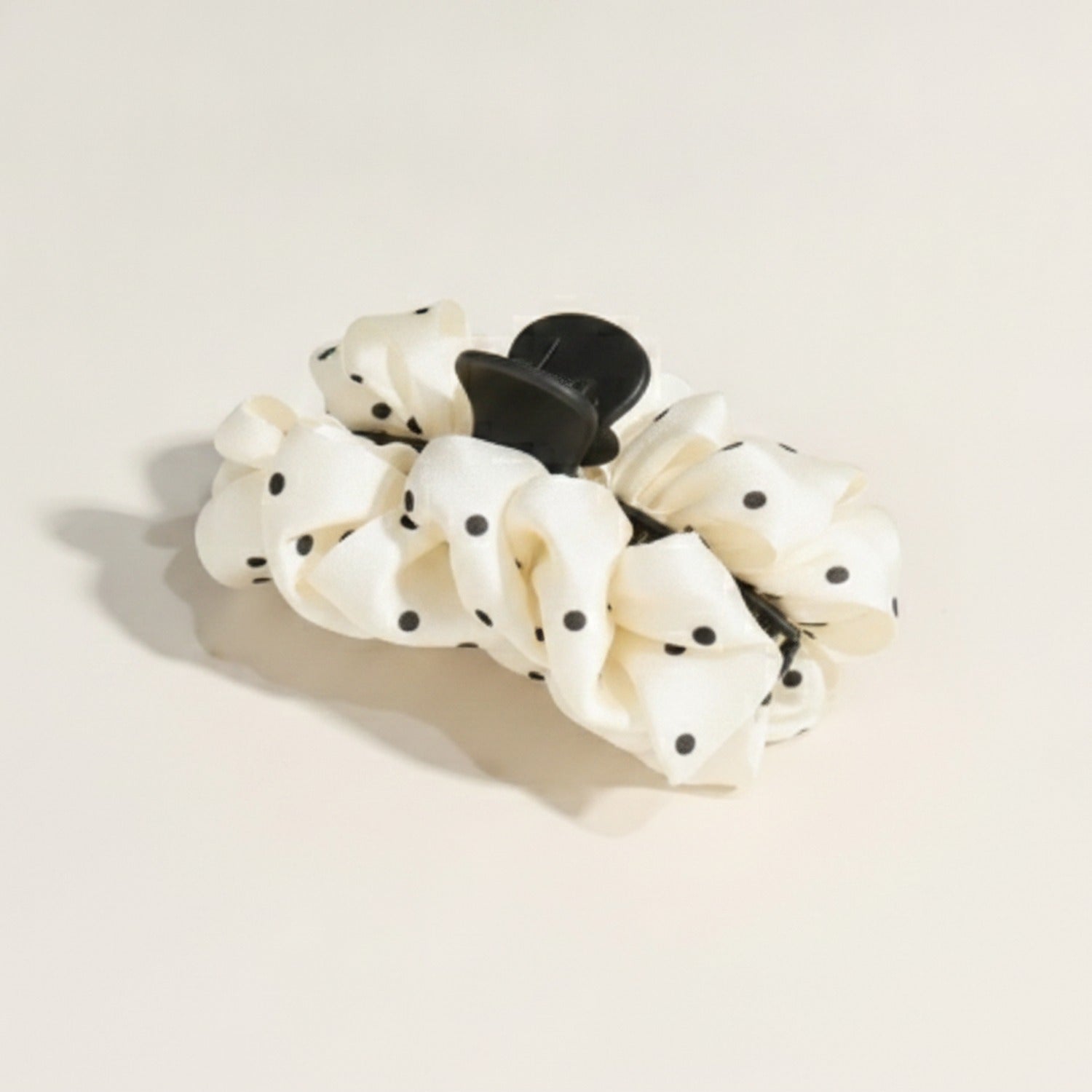 Pearl Hair Claw Clip - Beige Polka Dot #1