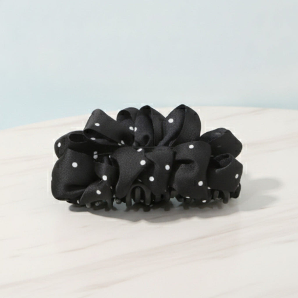 Pearl Hair Claw Clip - Black Polka Dot #2