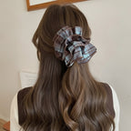 Plaid Hair Claw Clip Scrunchie – hair accessories (view 4)