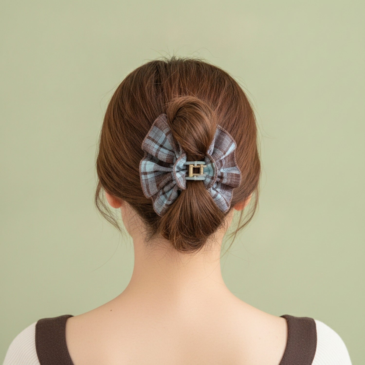 Plaid Hair Claw Clip Scrunchie