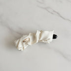 Cream Ruched Hair Claw Clip – hair accessories (view 2)