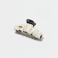 Cream Ruched Hair Claw Clip – hair accessories (view 1)