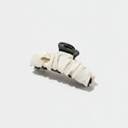 Cream Ruched Hair Claw Clip – hair accessories (view 1)