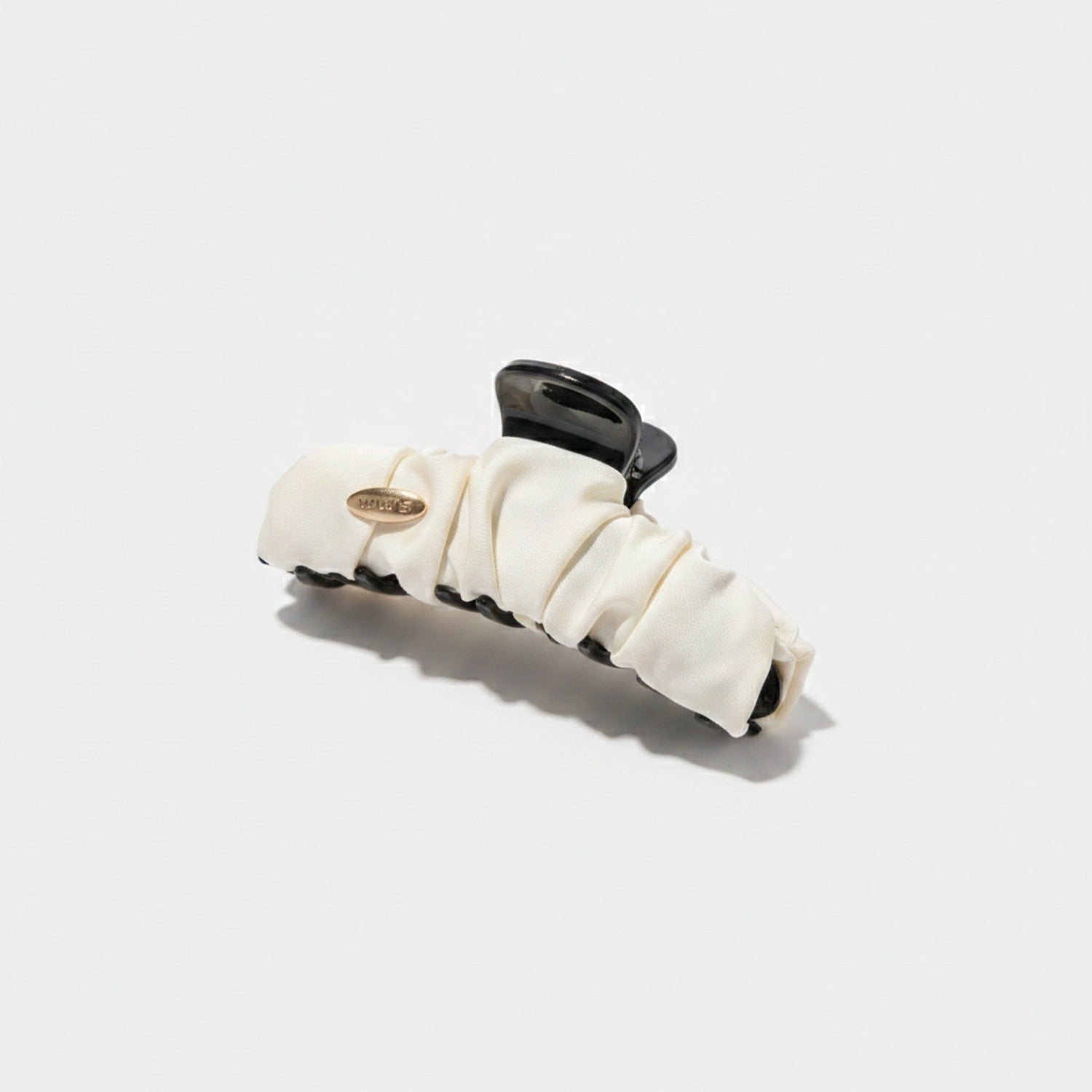 Cream Ruched Hair Claw Clip