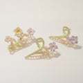 Floral Pearl Hair Claw Clip - Light Purple – hair accessories (view 1)