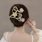 Floral Pearl Hair Claw Clip - Light Purple – hair accessories (view 3)