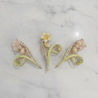 Floral Pearl Hair Claw Clip - Light Purple