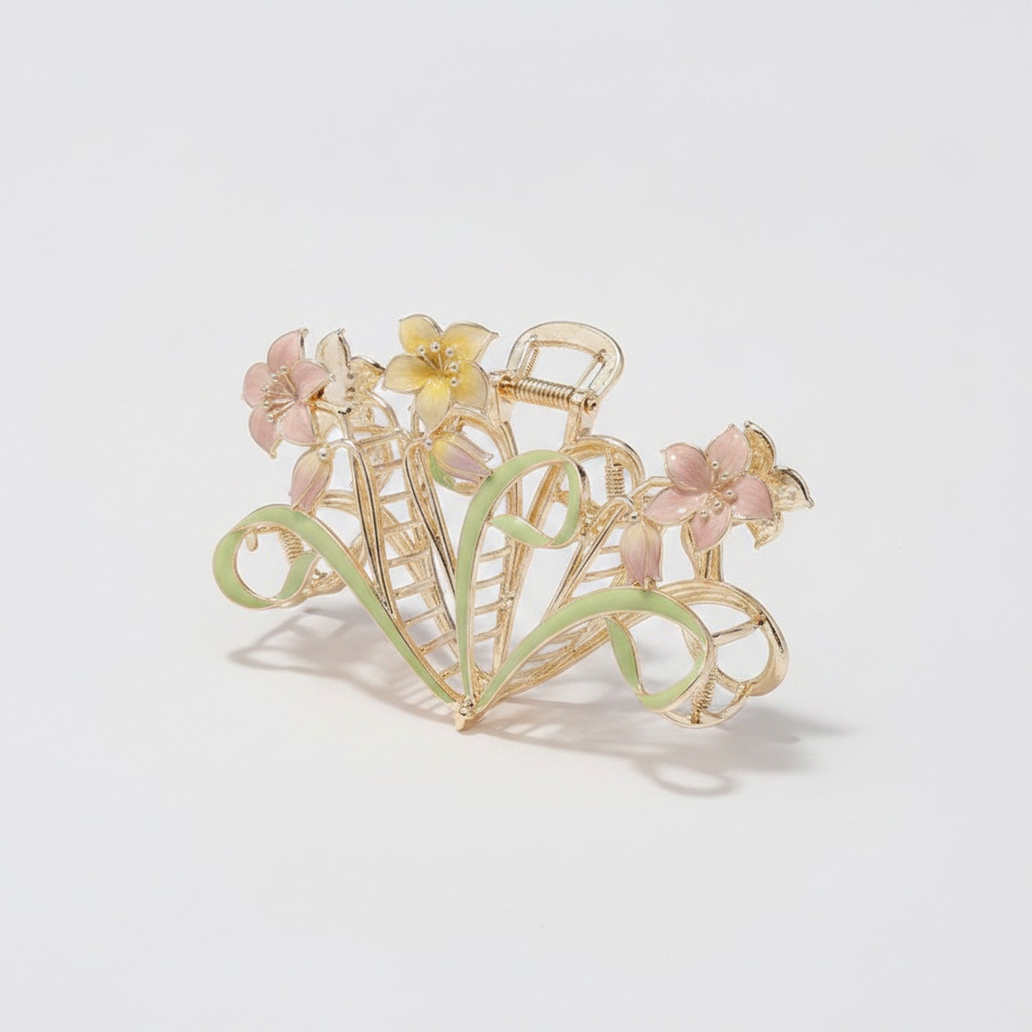 Floral Pearl Hair Claw Clip - Light Purple