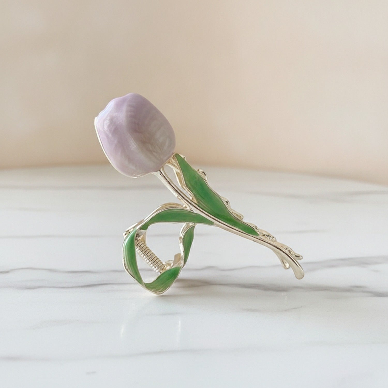 Tulip Pearl Hair Claw Clip - Purple Tulip