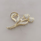 Gold Rhinestone Flower Pearl Hair Claw – hair accessories (view 2)