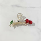 Rhinestone Mouse Cherry Branch Hair Claw – hair accessories (view 3)