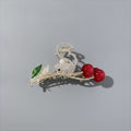 Rhinestone Mouse Cherry Branch Hair Claw – hair accessories (view 1)