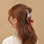 Rhinestone Mouse Cherry Branch Hair Claw – hair accessories (view 2)