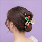 Strawberry Pearl Gold Hair Claw Clip – hair accessories (view 2)
