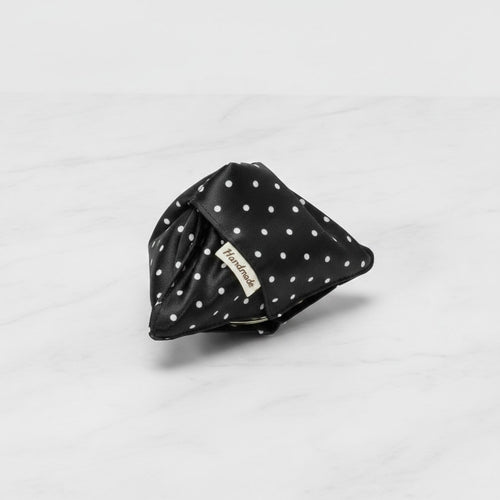 Black Polka Dot Velvet Hair Claw Clip