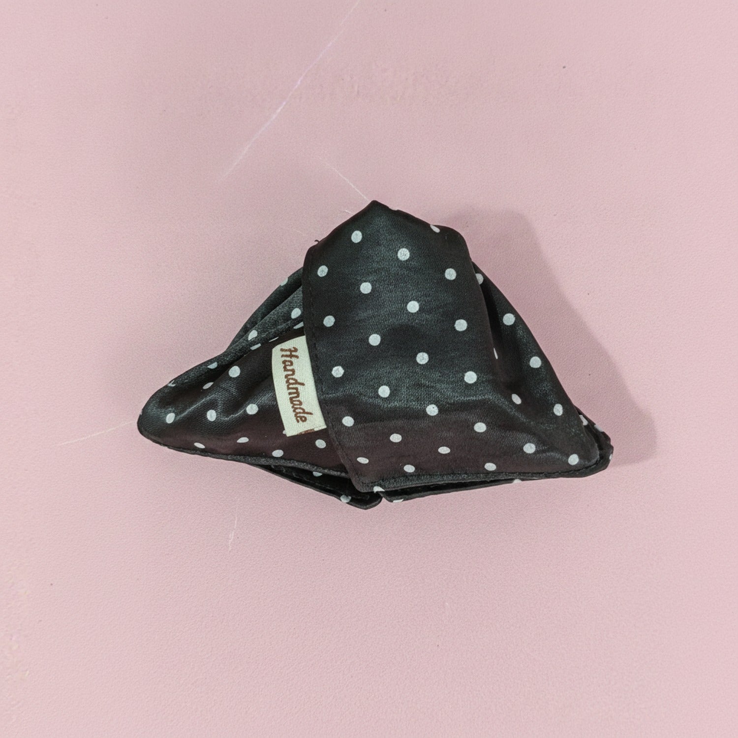 Black Polka Dot Velvet Hair Claw Clip