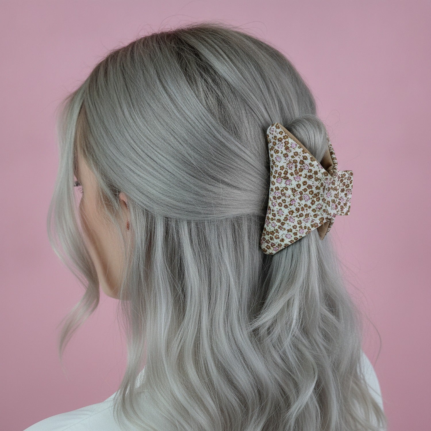 Floral Hair Claw Clip Mint Green