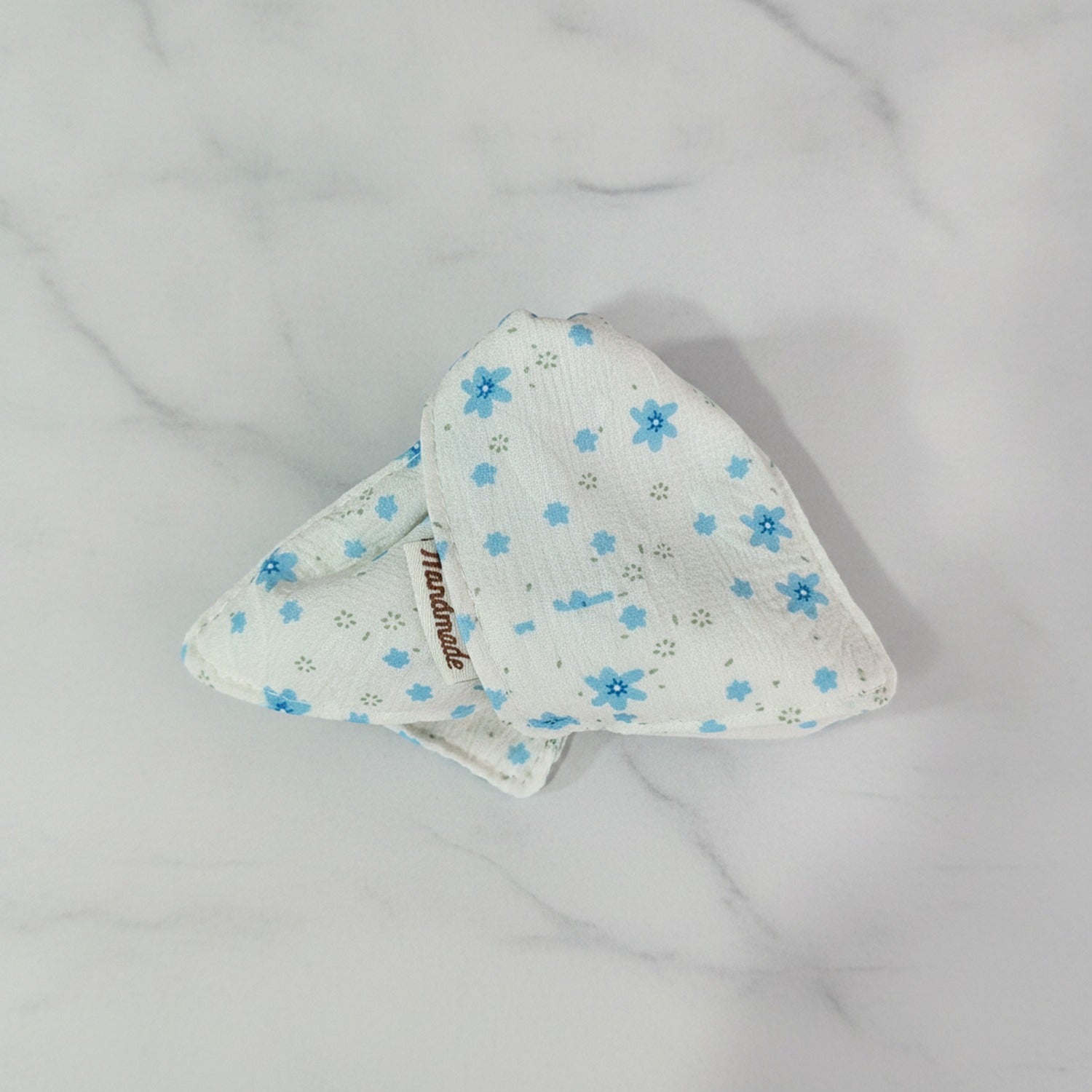 Blue Floral Fabric Hair Claw Clip