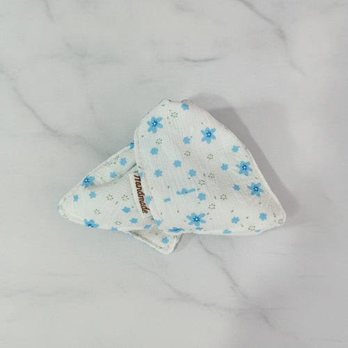 Blue Floral Fabric Hair Claw Clip