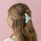 Blue Floral Lace Hair Claw Clip – hair accessories (view 3)