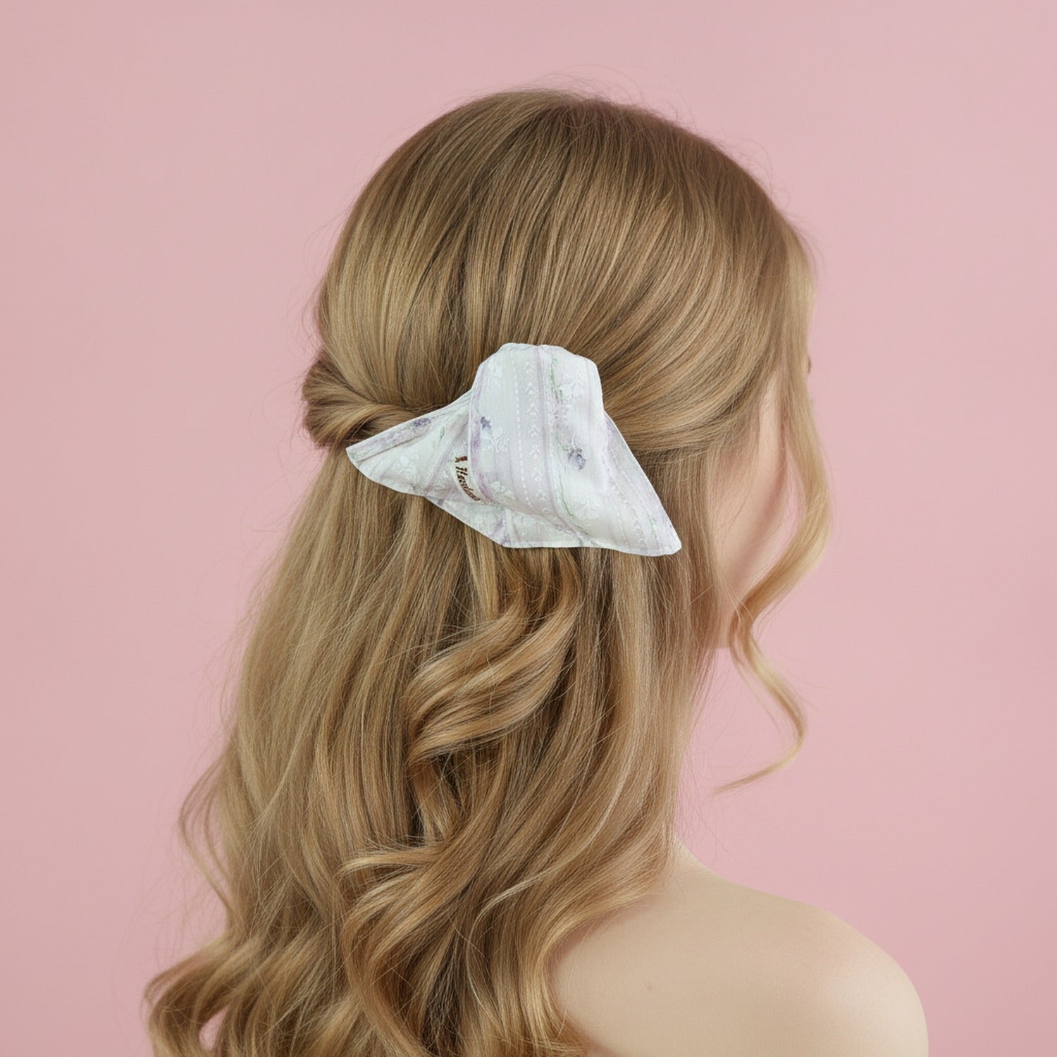 Lavender Floral Mesh Hair Claw Clip