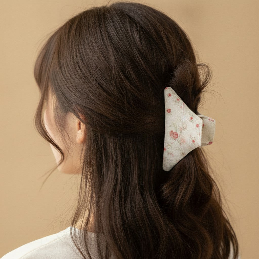Floral Red Rose Hair Claw Clip – hair accessories (view 3)
