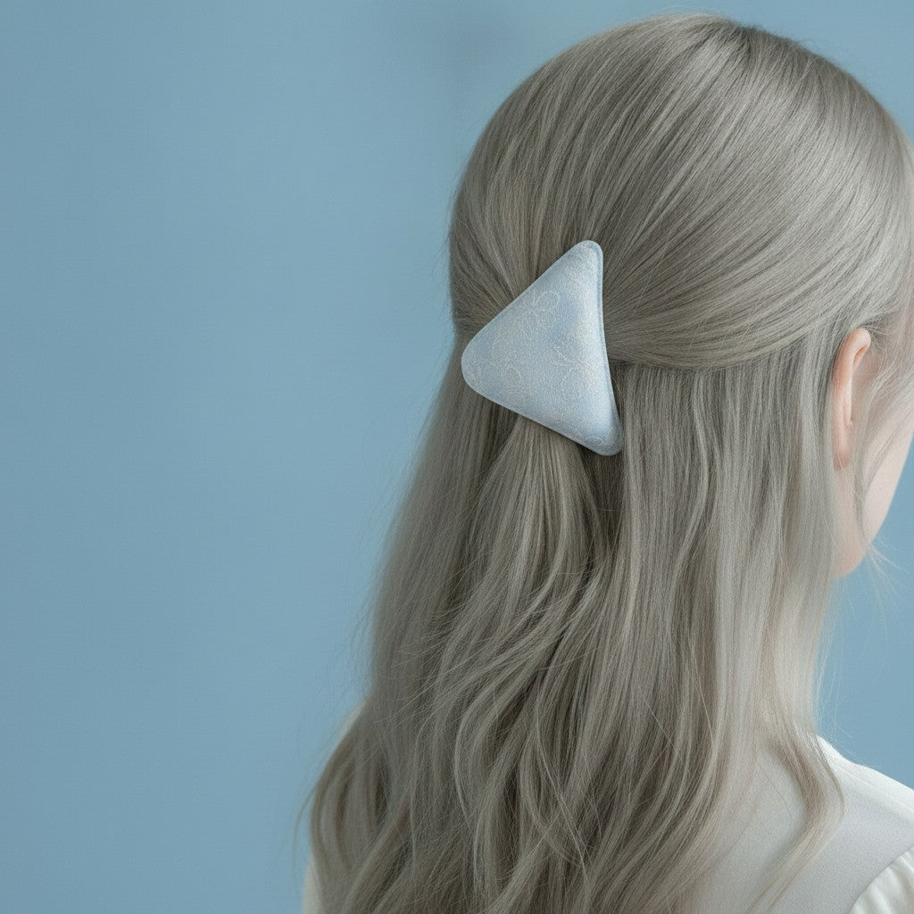 Floral Blue Marble Hair Claw Clip – hair accessories (view 2)