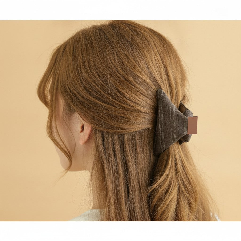 Textured Olive Green Hair Claw Clip – hair accessories (view 2)